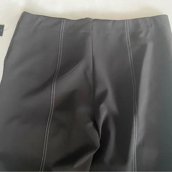 NEW Women's KARL LAGERFELD Paris  Stitch Cropped Pants Side Zip Black $99 - Picture 13 of 14